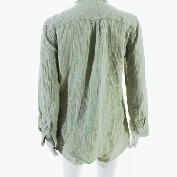 J.Crew Sage Green Gauze Shirt & Pull-On Short Set XS - Picture 3 of 9